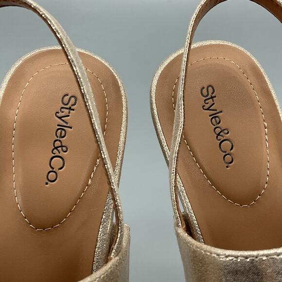 NEW Style & Co Women’s Selbiee Slingback Dress Sandals Silver Size 8M - Picture 5 of 10